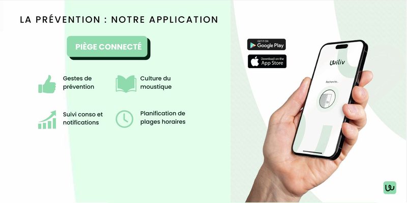 Application mobile WILIV pour piloter le piège à moustiques